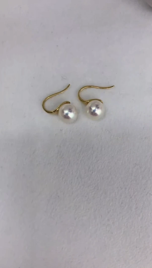 【闪购商品】海水珍珠耳饰18K金镶嵌高跟鞋7.5--8