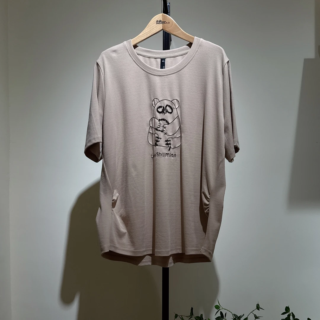 水淼大码胖妹妹圆领T恤1249