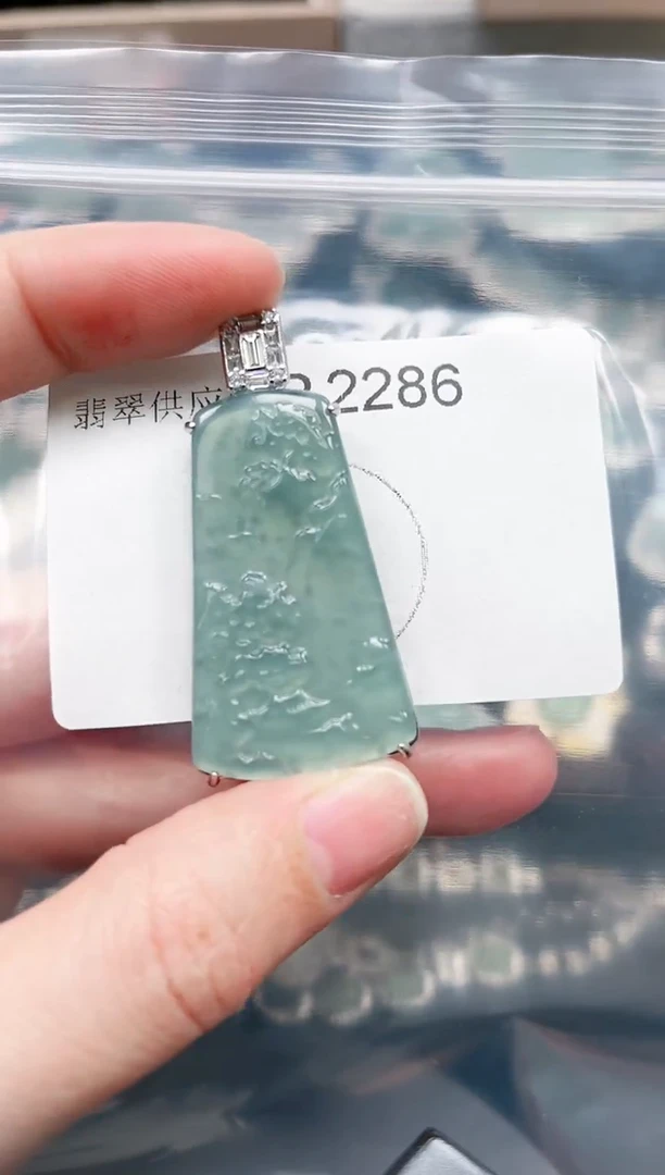 【闪购商品】翡翠颈饰未镶嵌赠皮绳2286