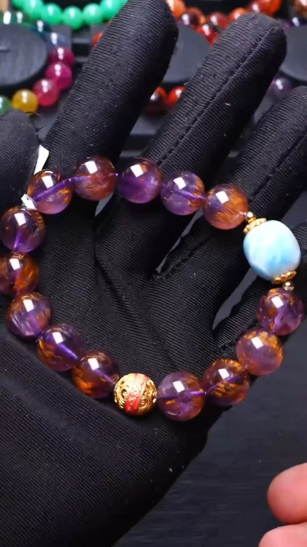 未镶嵌手链水晶L004极光金多多原创单圈