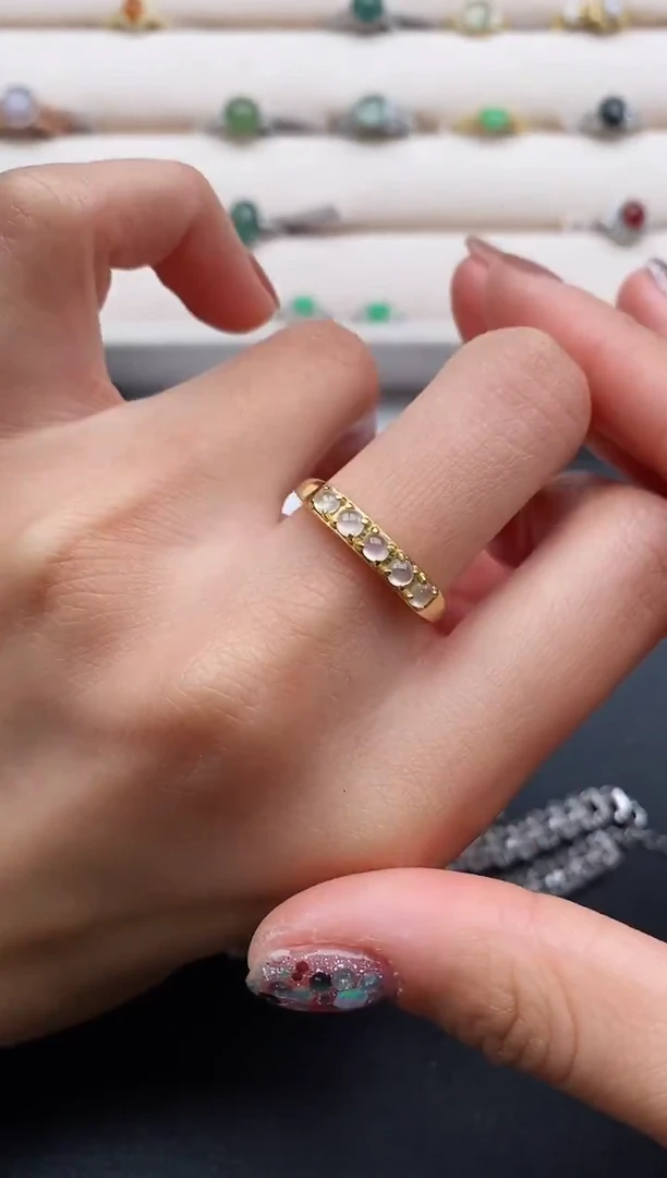 银S925镶嵌戒指翡翠6666666+8