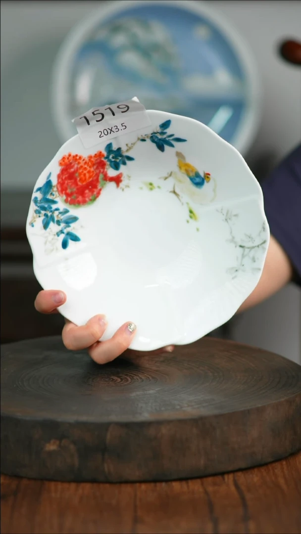 盘手绘釉下彩餐具 碗盘1519