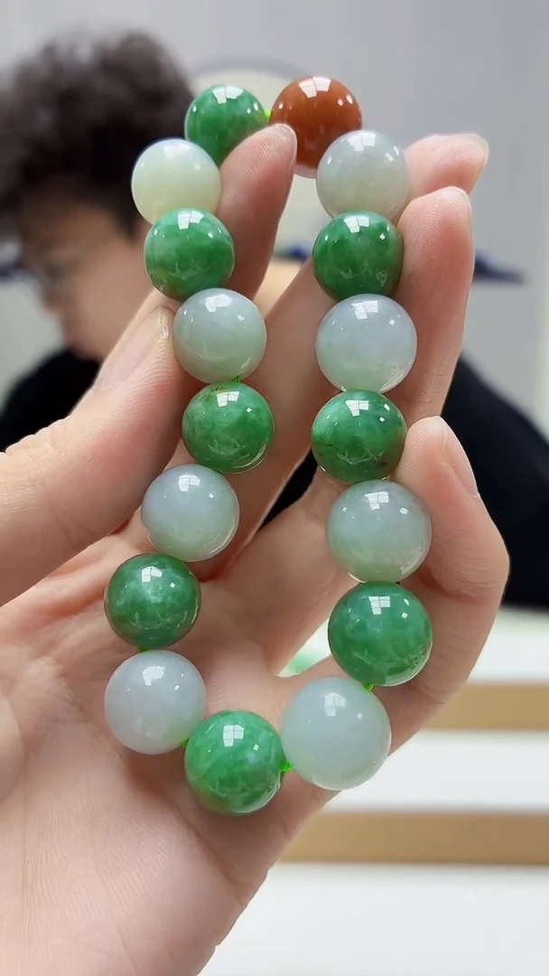 未镶嵌定制翡翠4688zm-毛货手串73