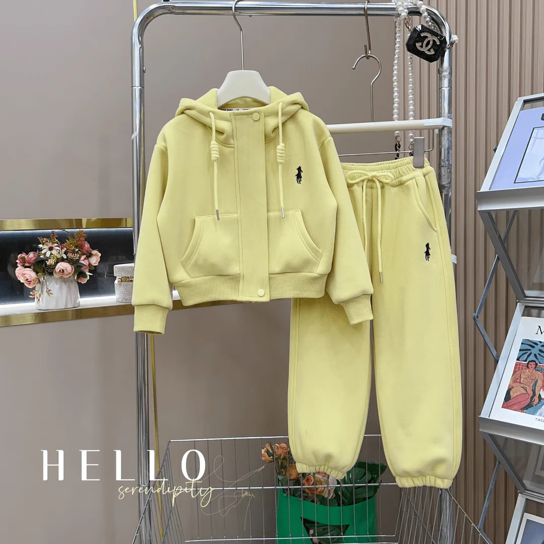 女童套装春季2025新款儿童冬季洋气卫衣运动裤两件套韩版潮