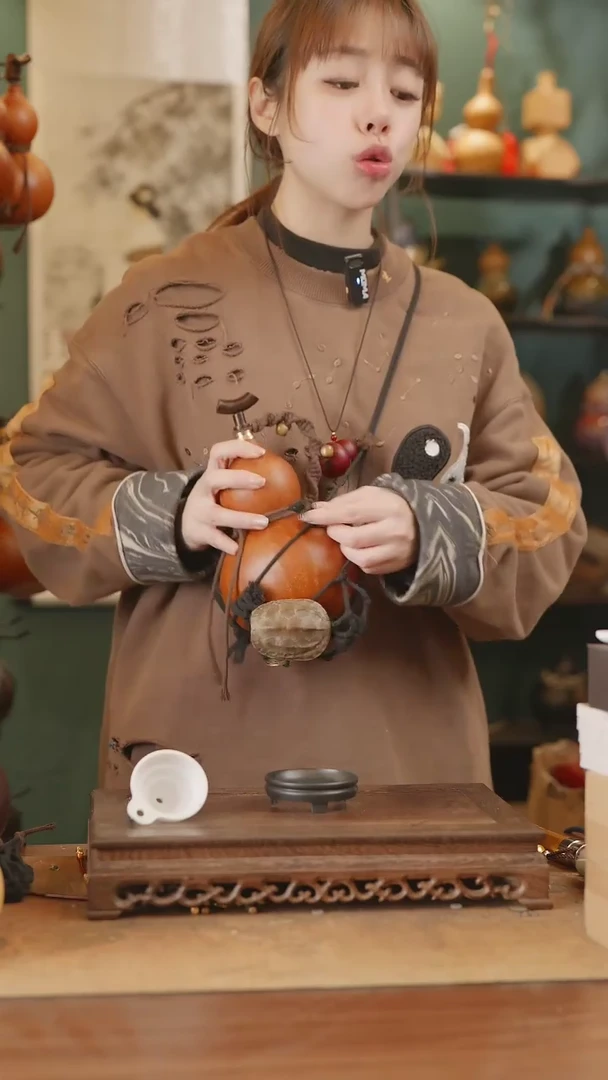 【闪购商品】113号精品天然大漆工艺防渗内胆酒葫芦~