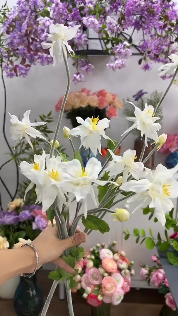 2枝白色漏斗花花