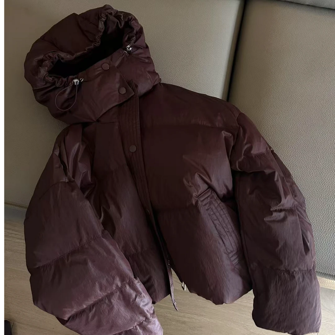 韩系三防面料甩帽羽绒服