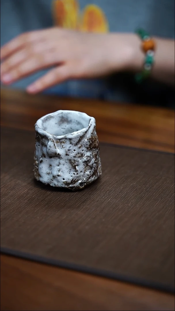 纯手工制作 柴烧志野杯