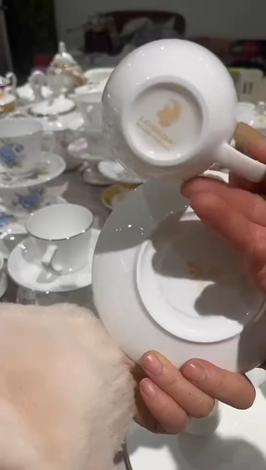 骨瓷微**天6套杯碟