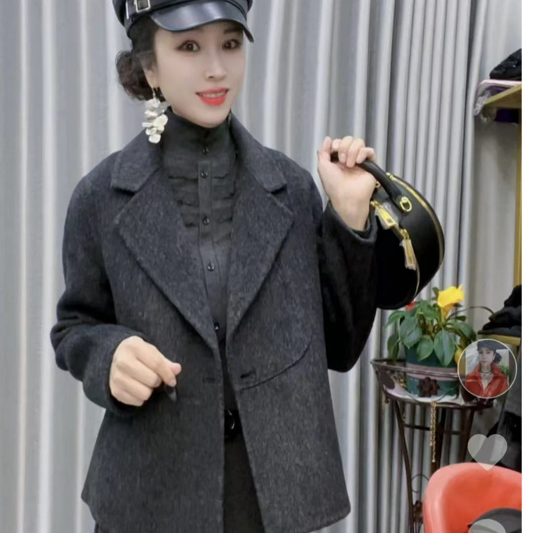 【懂你吴姐】8886新款西装领羊绒外套