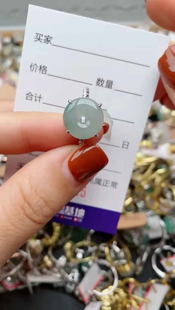 银S925镶嵌戒指翡翠.0705