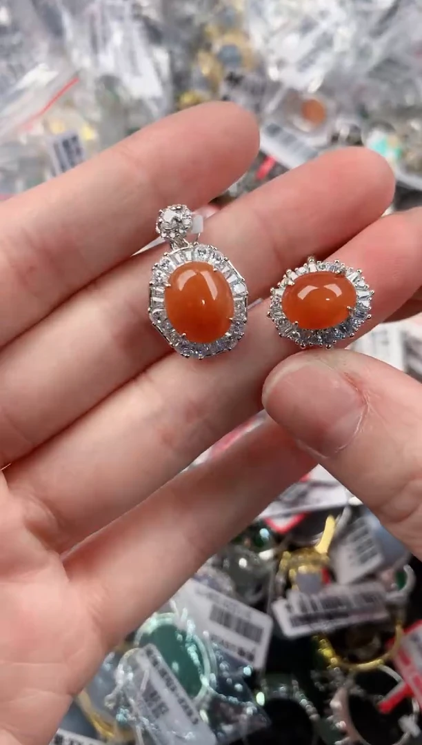 银S925镶嵌戒指翡翠222        8