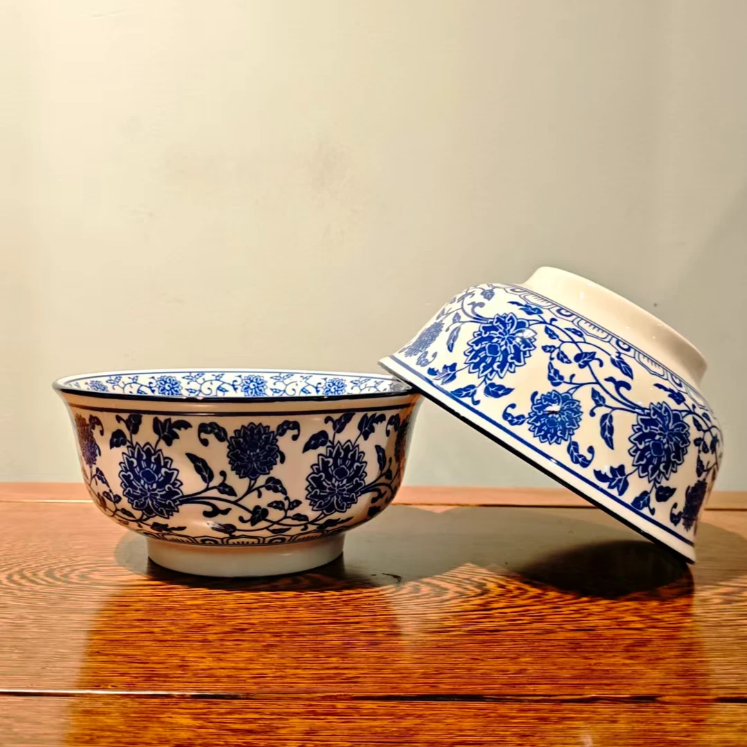 景德镇青花大面碗一对