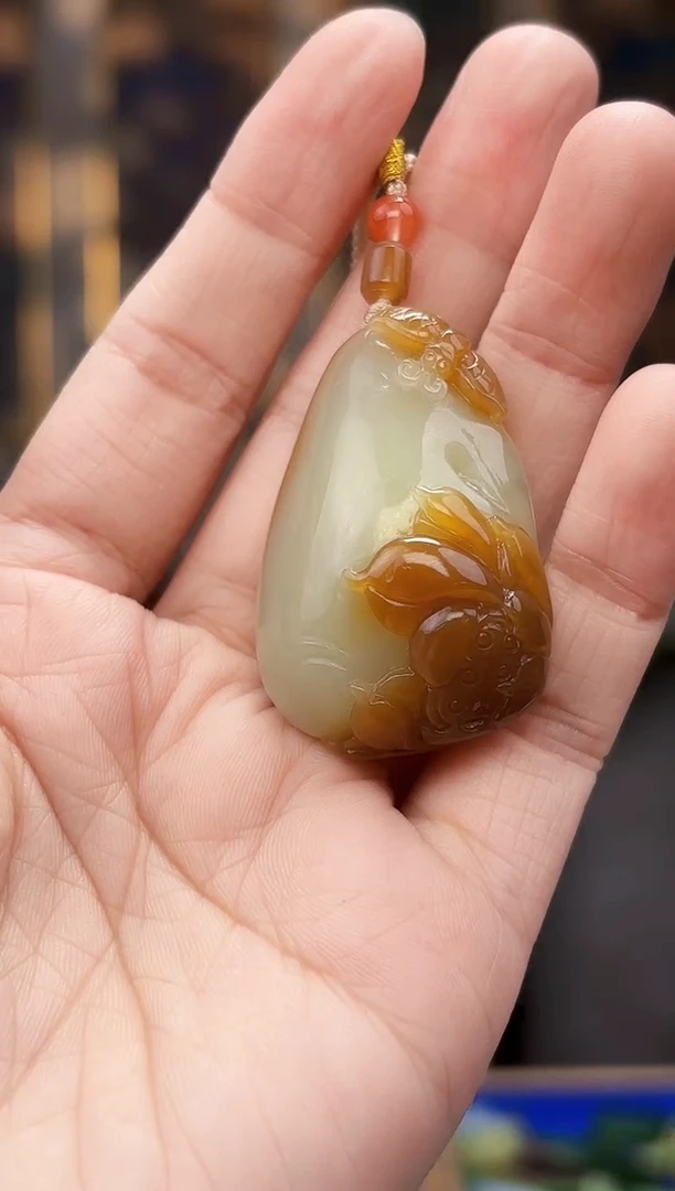 和田玉未镶嵌挂件拍一发一