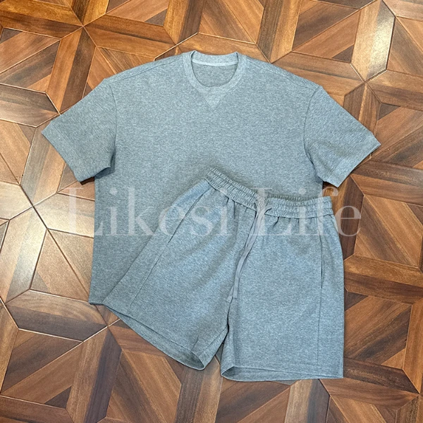 LIKESI&李克斯“素灰”25夏日舒适感宽松短袖短裤休闲懒人套装6250#