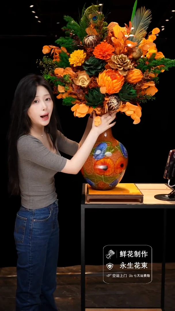 手工艺品琉璃手工花器花束空运包邮送货上门-以图片为准