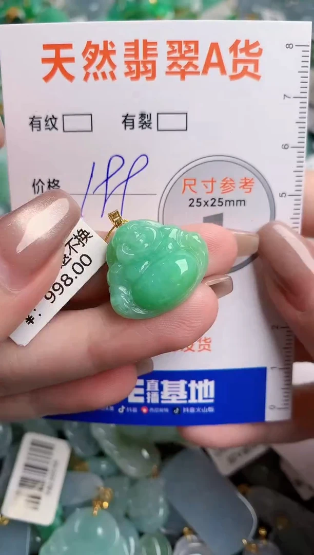 翡翠18K金镶嵌颈饰0733938870