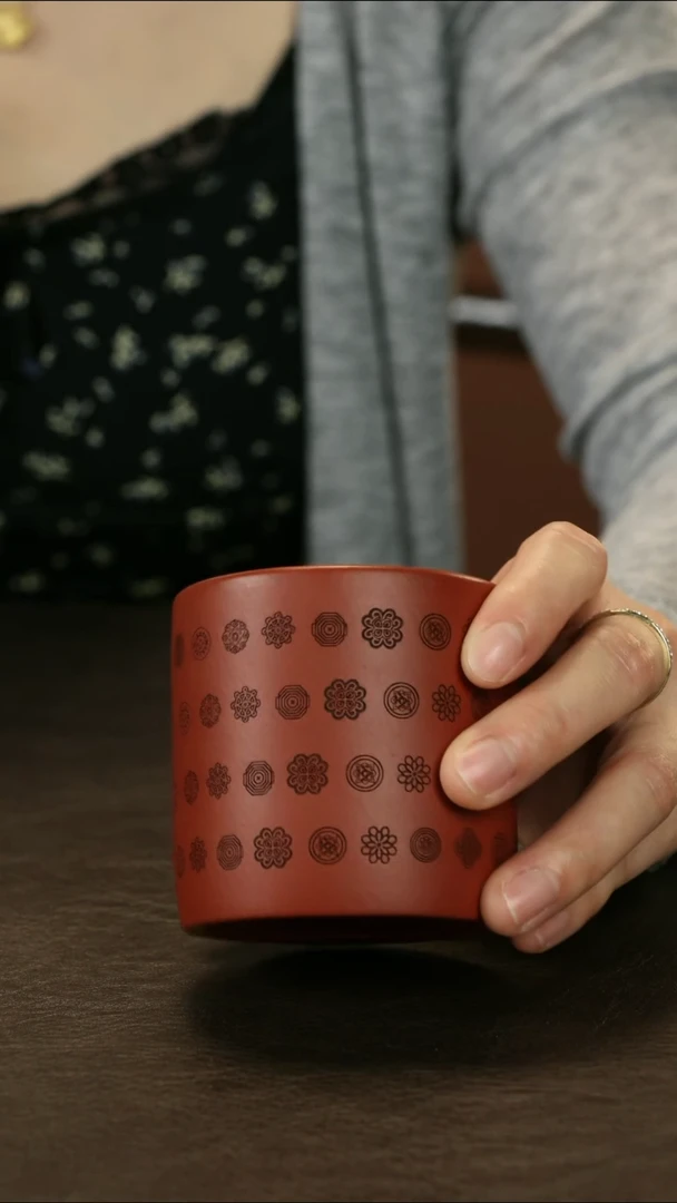 茶杯紫砂直播福利朱泥皮球花主人杯