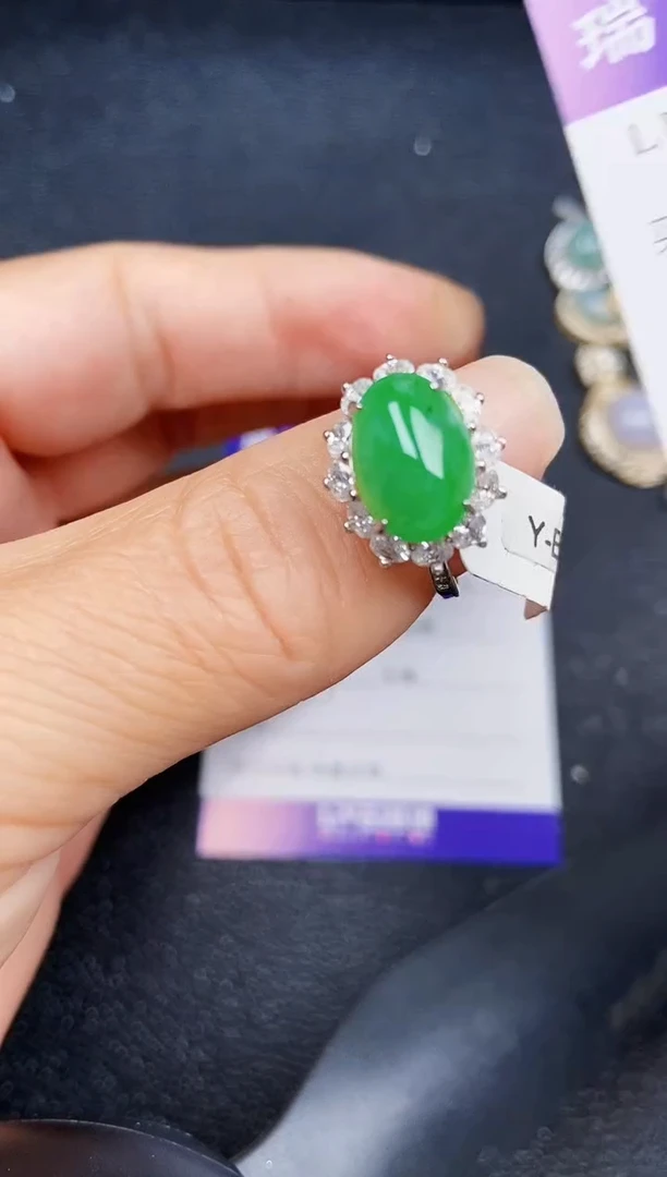 翡翠银S925镶嵌颈饰4785