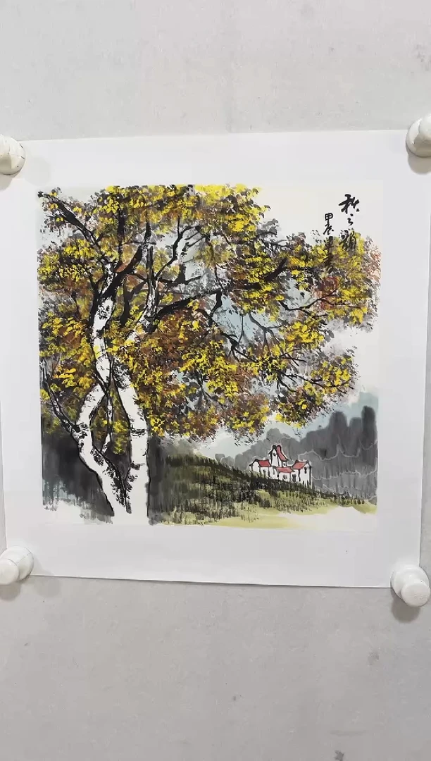 国画Y-汪老师绘画作品-1平尺（带荣宝斋宁波证书）