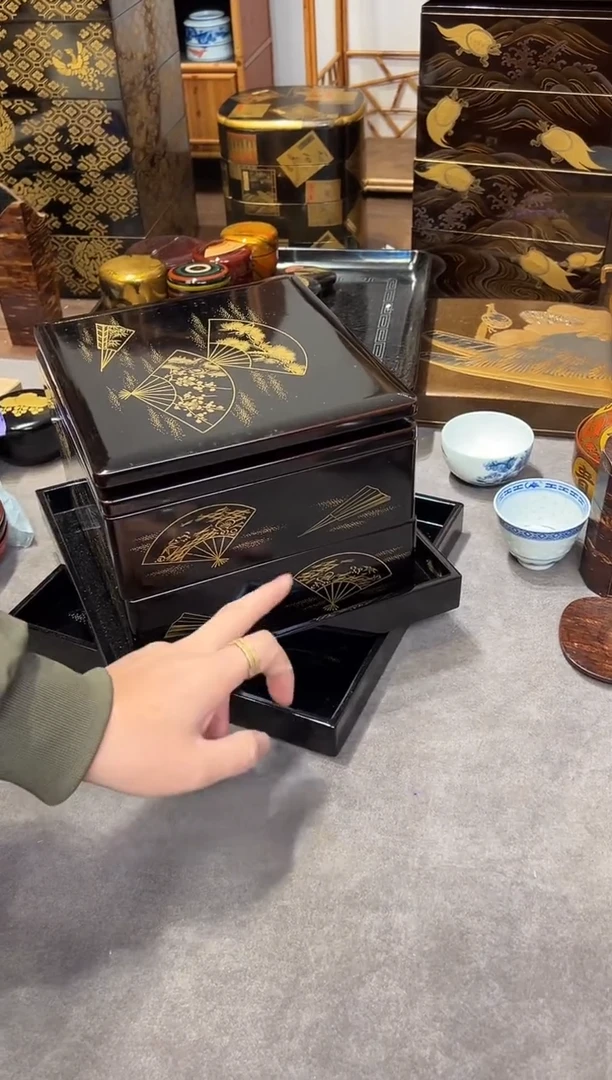 沈金雕刻 双盖两段+重台