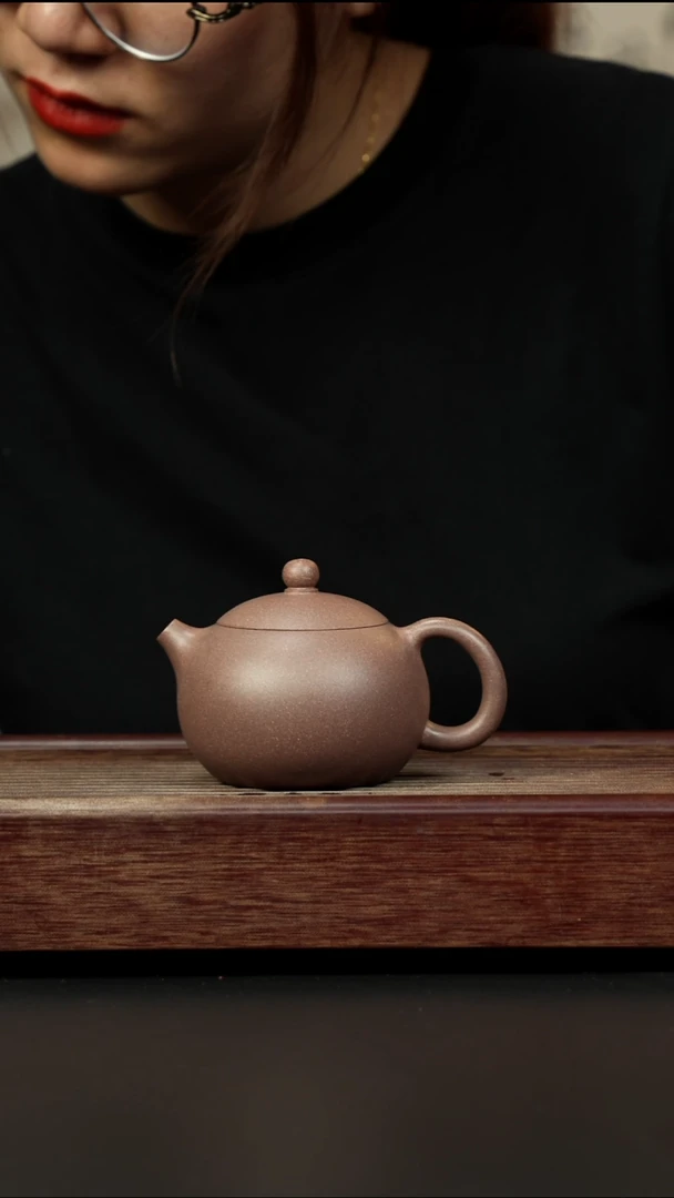 紫砂茶壶桃花泥西施粉紫色