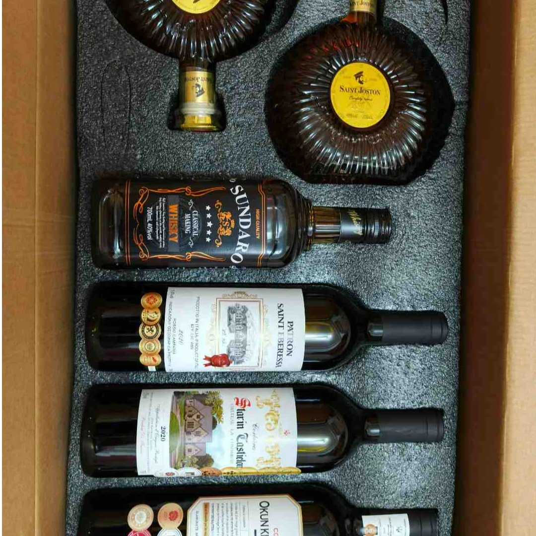 【全家福礼盒】六支红洋酒套装 到手红酒3+洋酒3