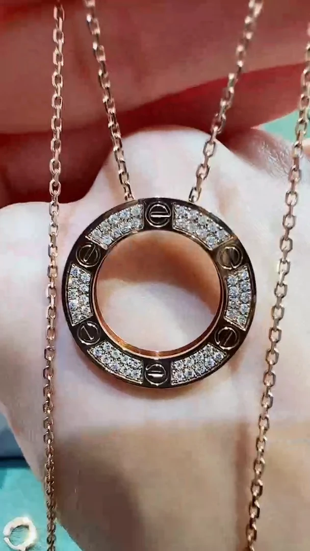 【闪购商品】钻石套链18K金镶嵌18K金钻石饼饼套链