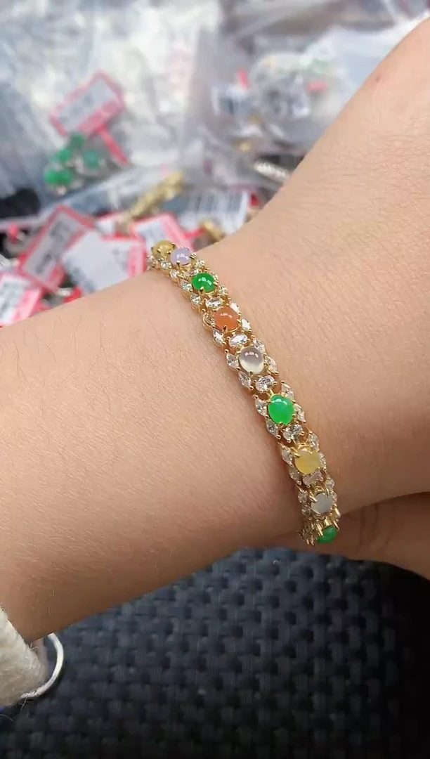 银S925镶嵌戒指翡翠天然A货缅甸翡翠