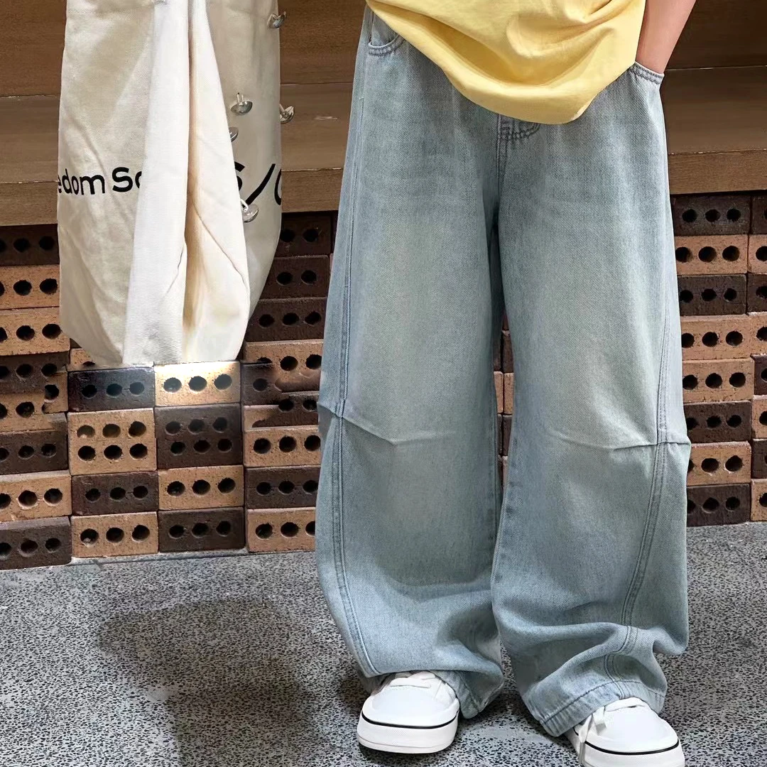 儿童春装韩范新款浅色牛仔裤男童中大童帅气长裤 25036