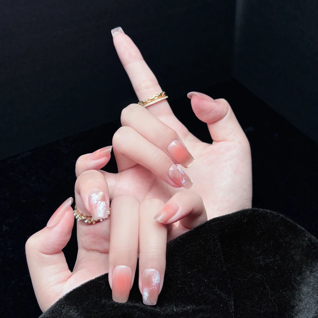 YGY【粉雾银星】纯手工原创美甲穿戴甲甲片百搭精致显白高级日常