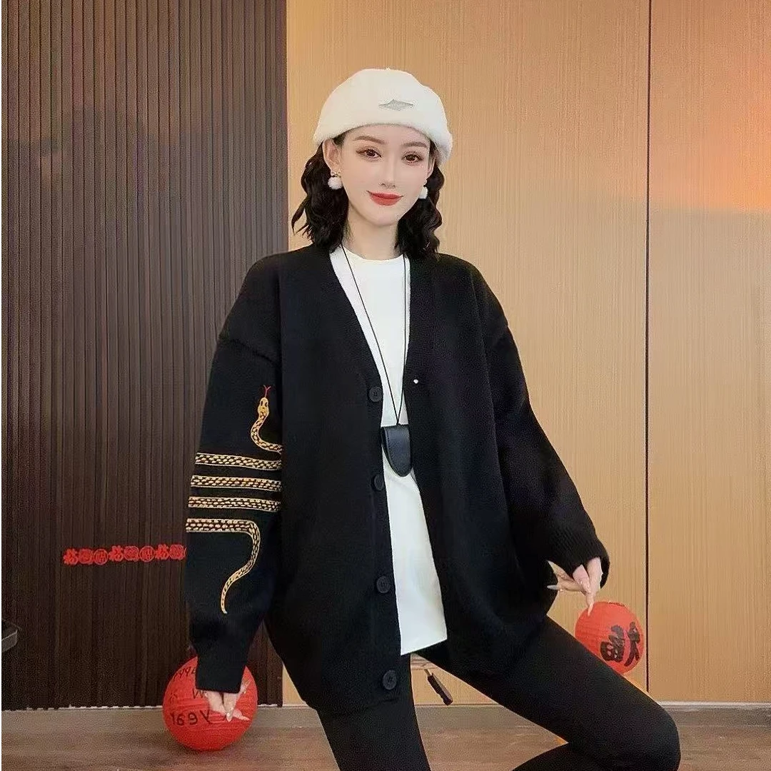 XIAOJIA 2025春季新款重磅提花开衫重工刺绣工艺韩版一件过外套