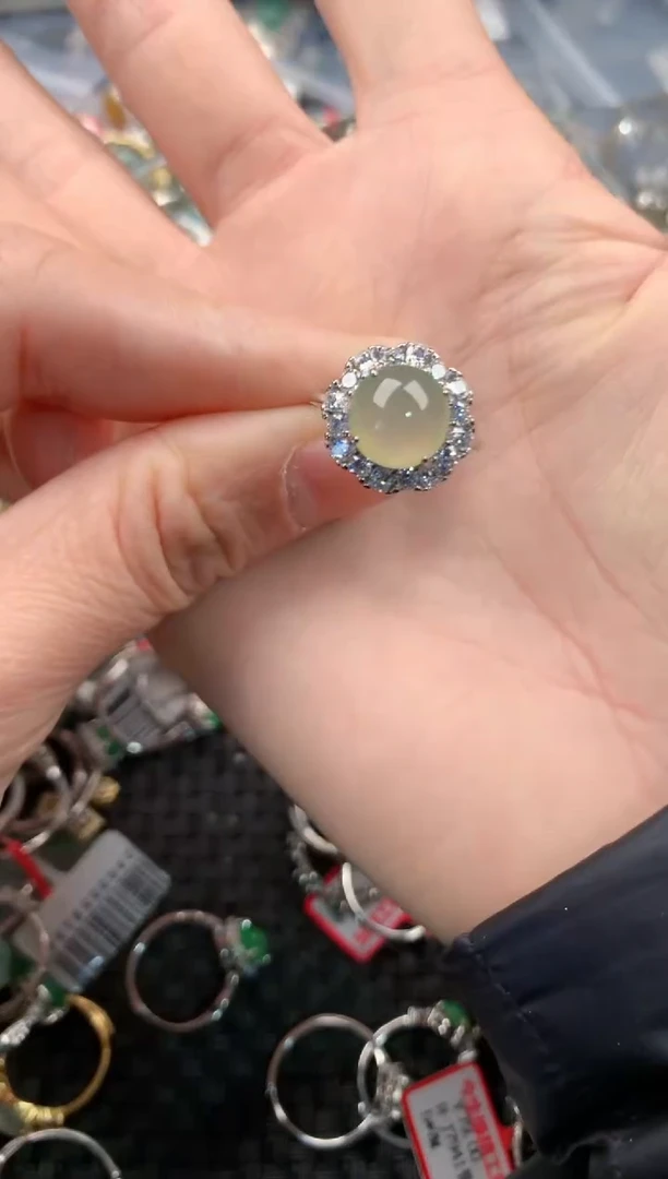 银S925镶嵌戒指翡翠444   6