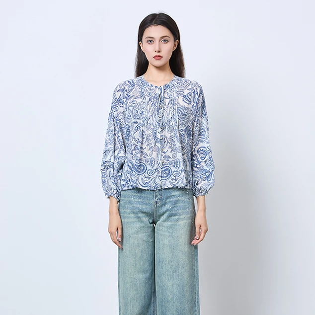 宽松设计休闲遮肉氛围感清新时尚国风新中式衬衫宽松设计