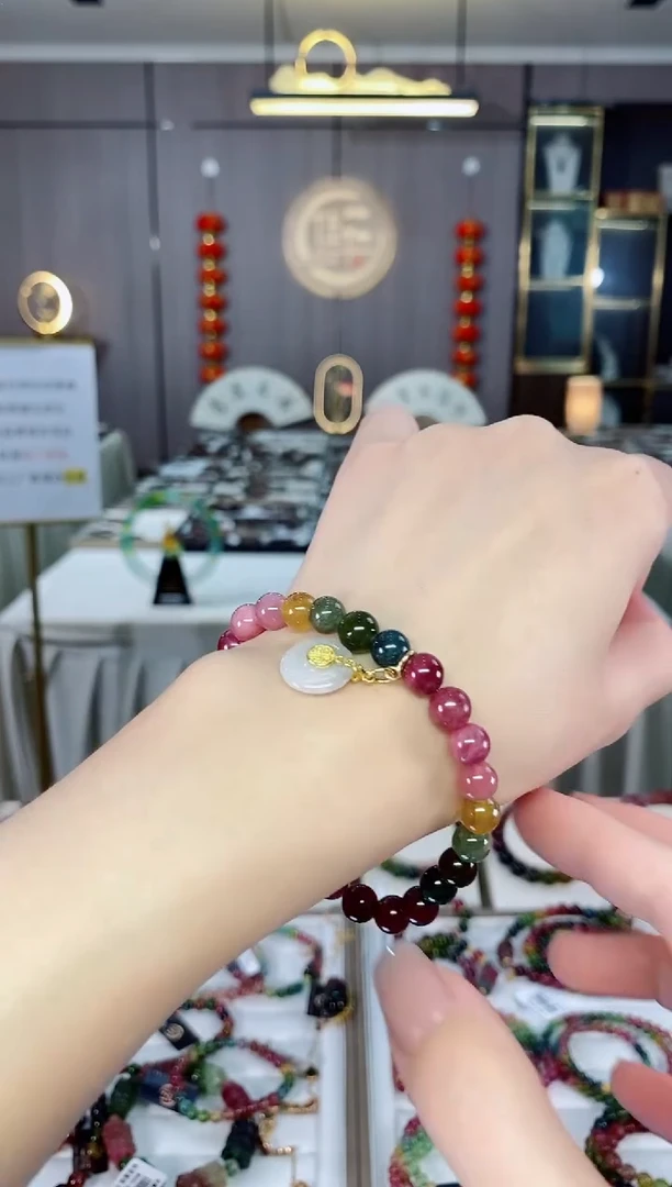老矿碧玺单圈手串7mm+未镶嵌碧玺hon多样性发货一条