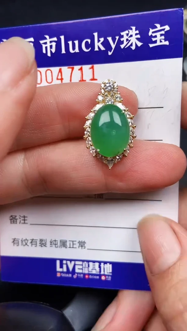 翡翠银S925镶嵌颈饰4711