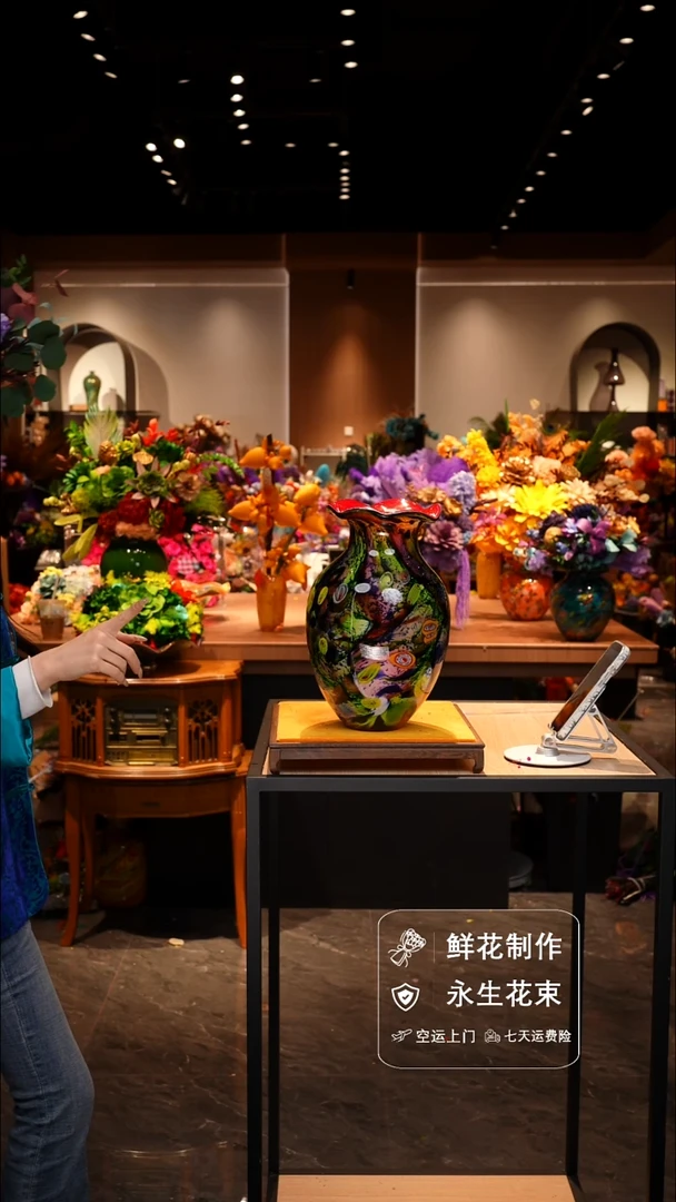 手工艺品琉璃手工花器花束空运包邮送货上门-以图片为准
