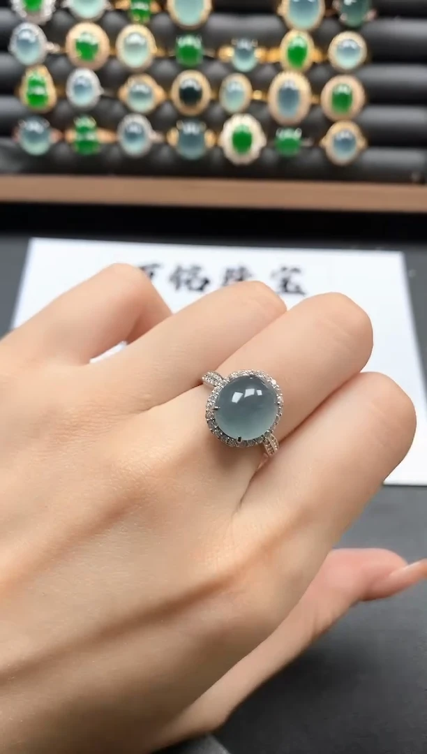 银S925镶嵌戒指翡翠51151