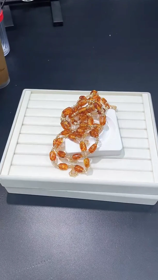 未镶嵌琥珀（花珀）手串50Z多样性发其一【1条】默认微瑕