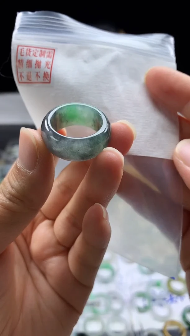 未镶嵌定制翡翠毛货需精细抛光戒圈 15#