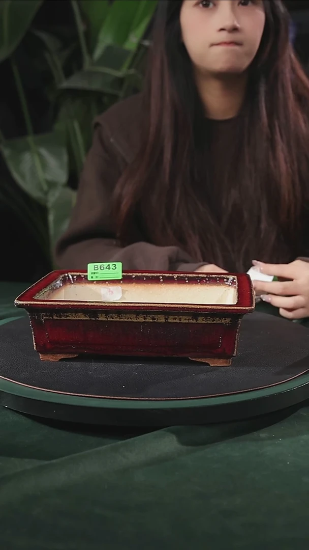 【石湾花盆】9寸开窗长方盆643