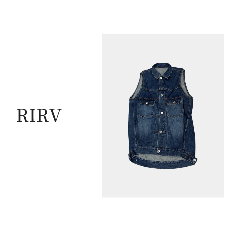 RIRV时髦-“复古胶片”长款牛仔背心