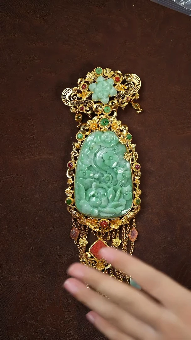 未镶嵌挂件翡翠闪购 牡丹花