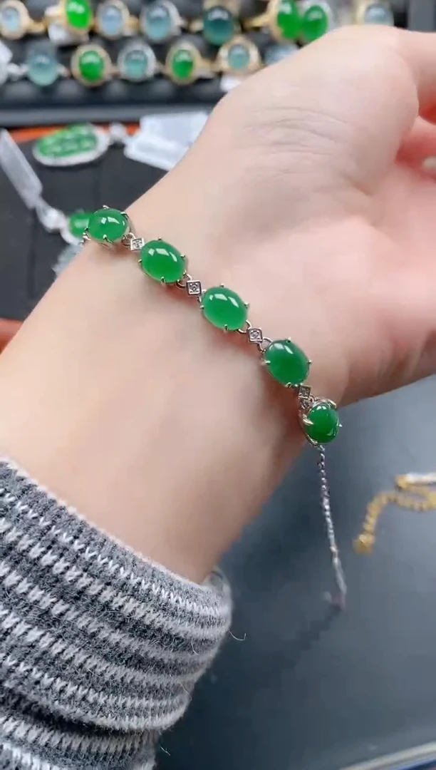 银S925镶嵌戒指翡翠111