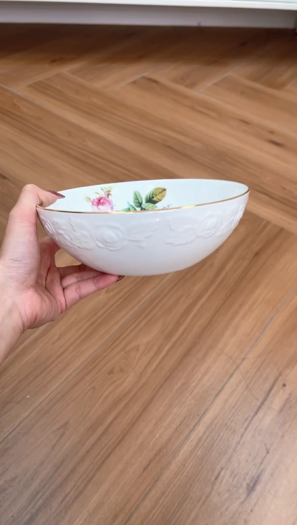 碗玫瑰高骨骨瓷7.5寸碗