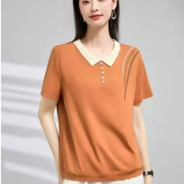 女士时尚莫代尔短袖T恤6213