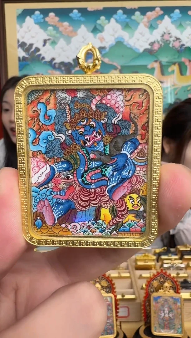 吊坠黑C-热贡纯手绘