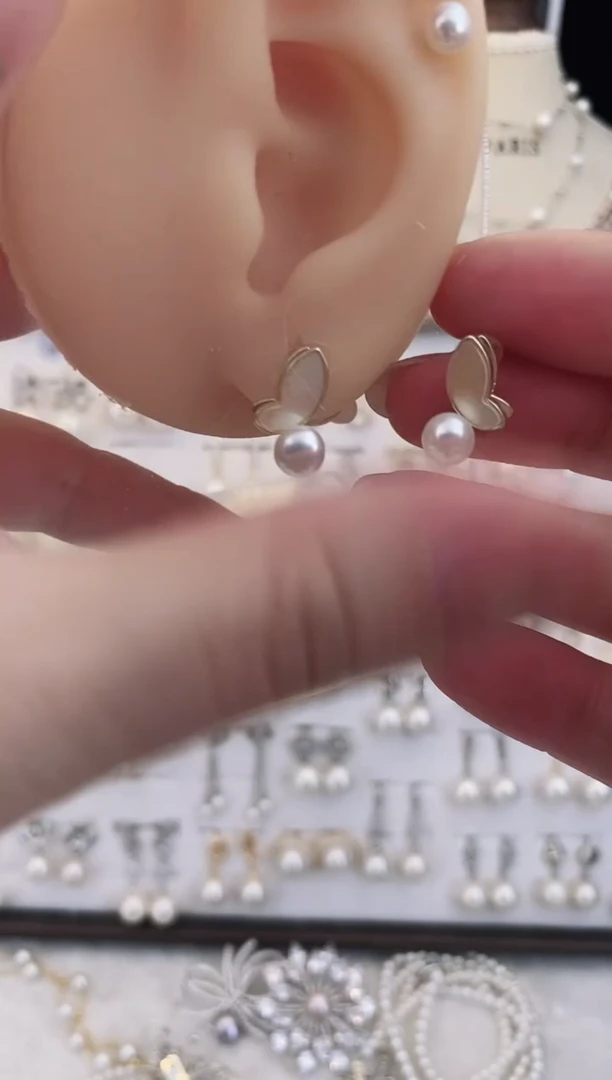 合金耳饰淡水珍珠30