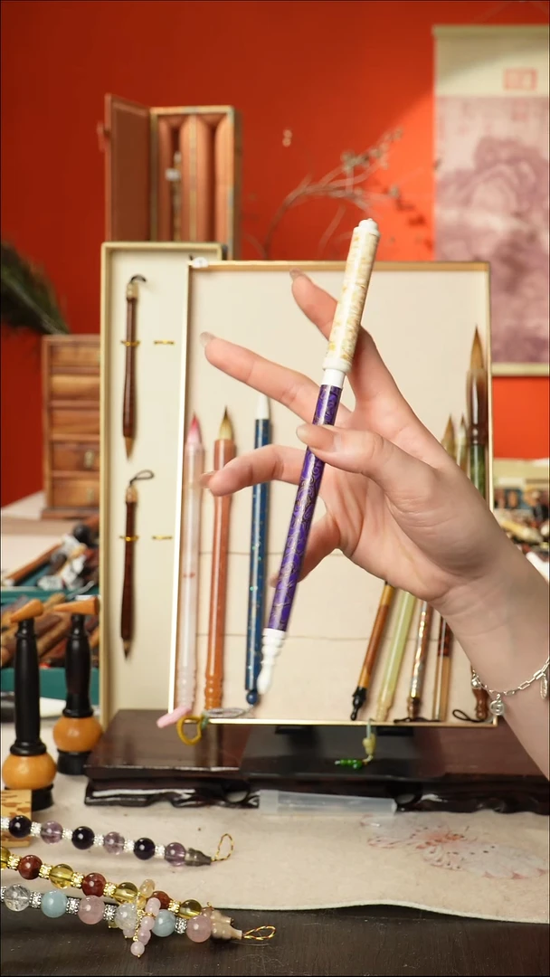 70号闪孤品高货毛笔链接 清水试笔 蘸墨不退