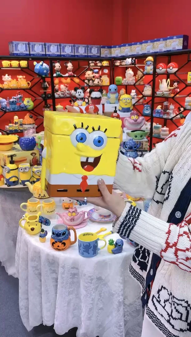 【闪购商品】.@@海绵宝宝陶瓷饼干罐